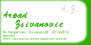 arpad zsivanovic business card